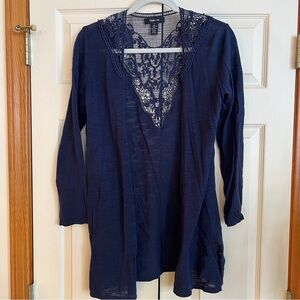Style & Co. Navy Tunic with Lace Detail